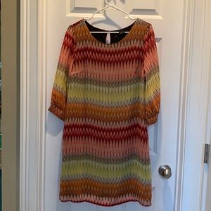 New Direction, multi color, fully lined dress, size Large